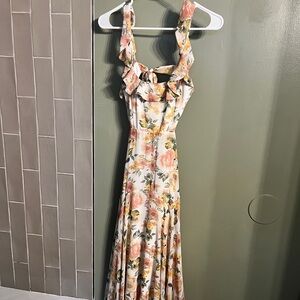Petal & Pup Cream Pink Halter Maxi Sundress